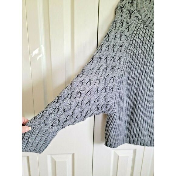 Benetton Stile XS Oversized Gray Chunky Acrylic Alpaca Wool‎ Blend Sweater SOFT! - Picture 3 of 6